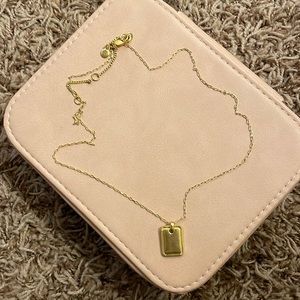 Madewell gold rectangle pendant necklace
